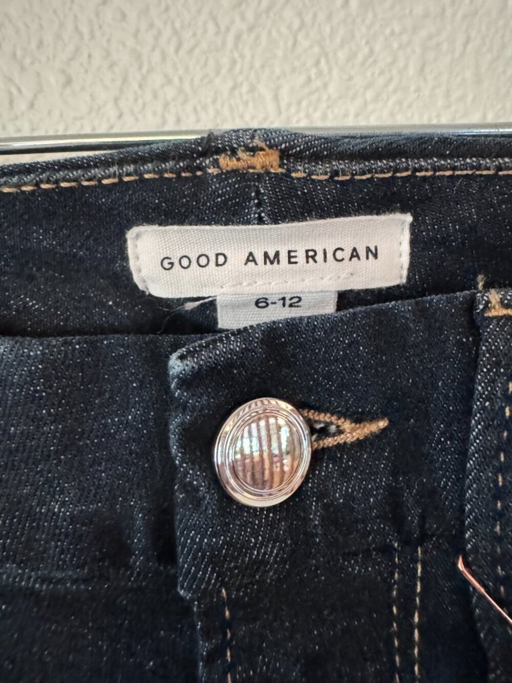 Good American High Rise Straight Leg Denim Jeans Dark Wash - Size 6 / 28 - Picture 2 of 3